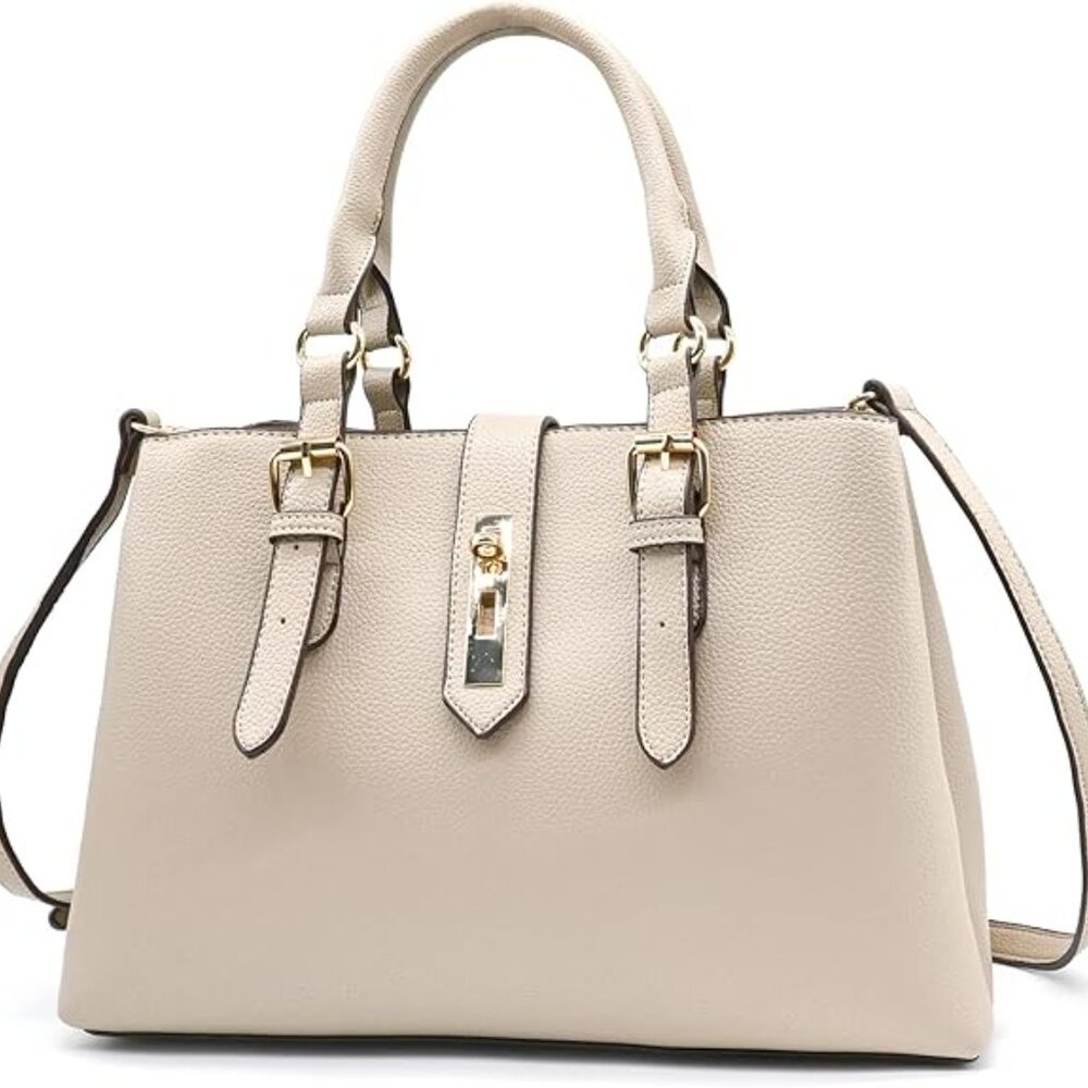 NEW! Petite Simone Faux Leather Purse Handbag Shoulder Bag Tote w/Detach. Straps